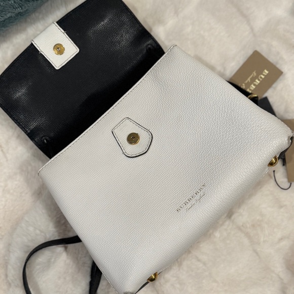 Camberley Derby Small Leather Tote Bag, White/Black - Picture 12 of 14